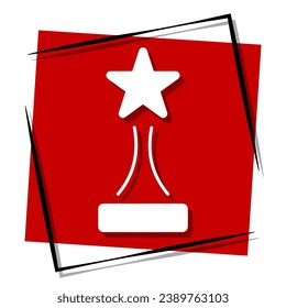 award red banner in frame. Vector illustration.