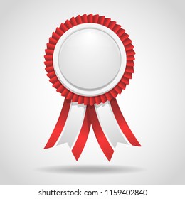 Award with red ribbon. Vector illustration