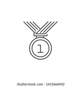 Award Related Vector Thin Line Icon. Isolated on White Background. Editable Stroke. Vector Illustration.