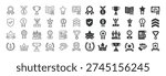 Award and reward thin line and solid icon set. Mutli series icon collection. Web minimal icons