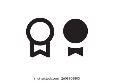 Award ribbon badge icon in flat style Vector