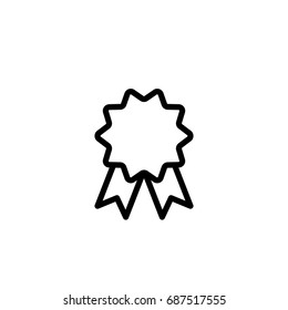 award ribbon black line icon