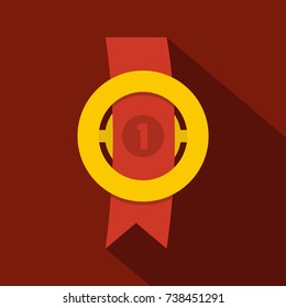 Award ribbon icon. Flat illustration of award ribbon vector icon for any web design