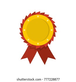 Award ribbon icon. Flat illustration of award ribbon vector icon isolated on white background