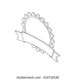 Award with ribbon icon, isometric 3d style 