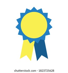 award ribbon icon over white background, flat style, vector illustration