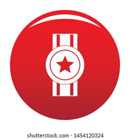 Award ribbon icon. Simple illustration of award ribbon vector icon for any any design red