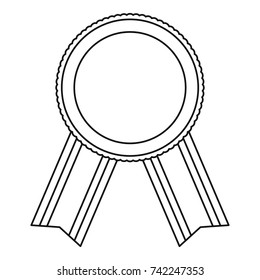 Award ribbon icon. Thin line illustration of award ribbon vector icon for any web design