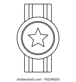 Award ribbon icon. Thin line illustration of award ribbon vector icon for any web design