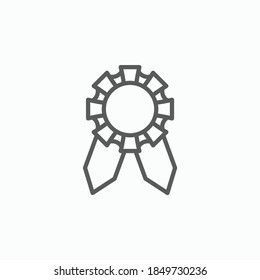 icono de la cinta de asignación, vector de premio