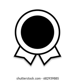Award ribbon isolated. Flat design for medal, label, badge, certificate. Symbol of best sale, price, quality, guarantee or success, achievement. Ribbon award decoration Vector illustration