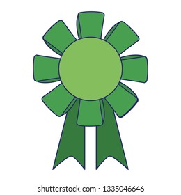 award ribbon medal symbol blue lines