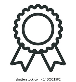 award ribbon - minimal line web icon. simple vector illustration. concept for infographic, website or app.