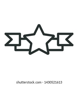 award ribbon - minimal line web icon. simple vector illustration. concept for infographic, website or app.