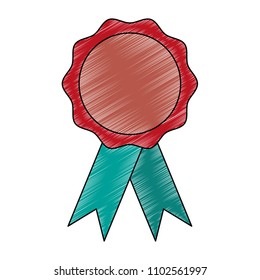 Award ribbon symbol scribble