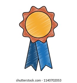 Award ribbon symbol scribble