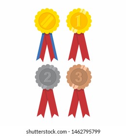 Award ribbon vector design, collection of colored ribbons.