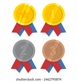 Award ribbon vector design, collection of colored ribbons.