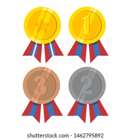 Award ribbon vector design, collection of colored ribbons.