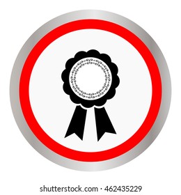 Award ribbon vector icon. Flat design style