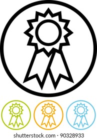 Award ribbon - Vector icon isolated on white