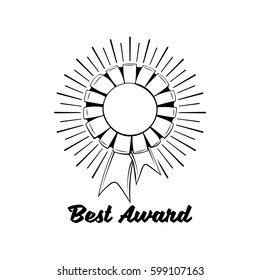 Award Ribbon vector icon. Winner achievement sign. Champion medal emblem. Success symbol.