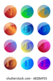 Award ribbons vector illustration. Each element is grouped for easy editing.