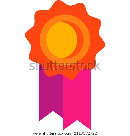 Award rosette icon. Qualify medallion prize vector. Honor badge champion medal. Guarantee certificate stamp isolated on white background