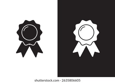 Award Rosette Medal Banner Icon Vector Logo Template Illustration Design