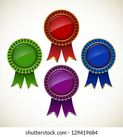 Award Rosette - Ribbon Icon - vector set EPS10