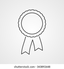 Award rosette with ribbon silhouette