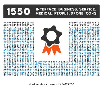 Award Seal and other web interface, business tools, people poses, medical service vector icons. Style is flat symbols, bicolored, rounded angles, white background.