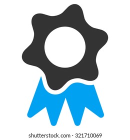 Award Seal vector icon. Style is bicolor flat symbol, blue and gray colors, rounded angles, white background.