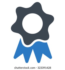 Award Seal vector icon. Style is bicolor flat symbol, smooth blue colors, rounded angles, white background.