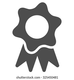 Award Seal vector icon. Style is flat symbol, gray color, rounded angles, white background.