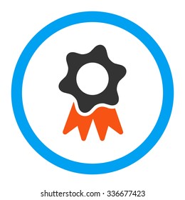 Award Seal vector icon. Style is flat rounded symbol, bright colors, rounded angles, white background.