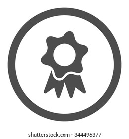 Award Seal vector icon. Style is flat rounded symbol, gray color, rounded angles, white background.