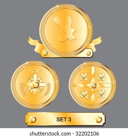 award set - vector medals