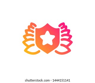 Award shield icon. Laurel wreath symbol. Laureate sign. Classic flat style. Gradient laureate icon. Vector