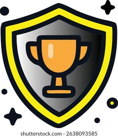 Award Shield Icon Success with Victory, and Achievement.