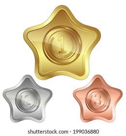 Award shield / medal SET.  Useful elements for your layout design. Premium Quality, Genuine and Satisfaction, Easy to Edit