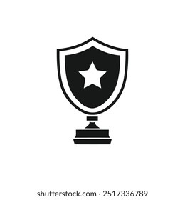 Award Shield Star vector. black shield star badge. Police Badge Outline vector
