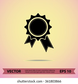 Award sign icon, vector illustration. Flat design style 