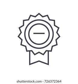 award sign vector line icon, sign, illustration on background, editable strokes