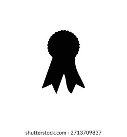 Cinta de premio  Diseño plano del Vector de la silueta en el fondo blanco.