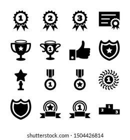 award solid icons vetor design