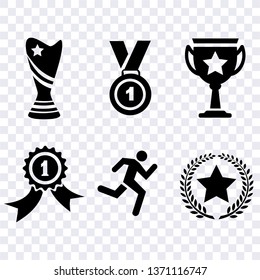 Award sport flat icons, winner cup and medal icons logo vector set, medal ribbon achievement champion for podium, championship concept icons, award prize collection signs, symbol winner for web app