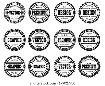 award stamp for vector, graphic and design studios set 