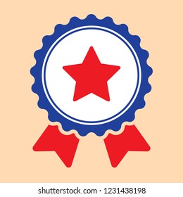 Award with star icon. Badge icon. Vector concept illustration for design.
