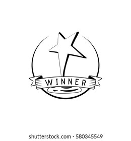 Award Star Icon Isolated on White Background